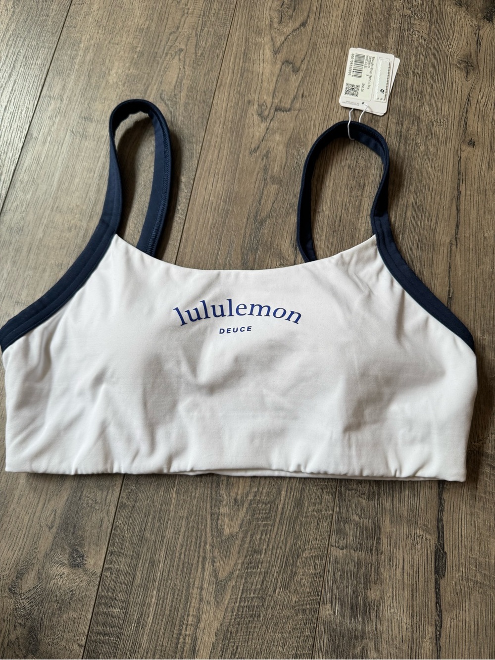 lululemon Deuce White with Navy Trim Swim Top